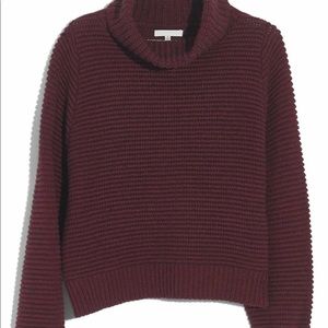 Madewell side button sweater size large burgundy